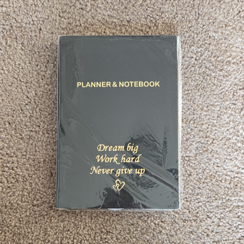 NEW -Black/Gold Daily Planner & Notebook